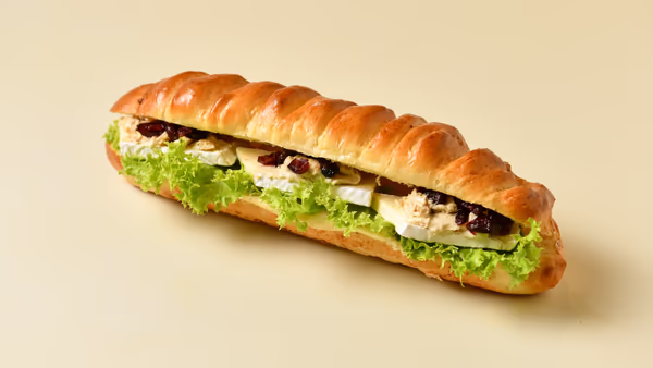 Brie with Fig Spread & Cranberries in Viennese Baguette