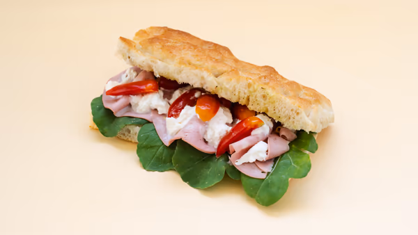 Mortadella Pistachio Buratta in Focaccia