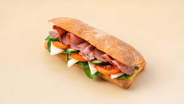 Pastrami with Graviera in Ciabatta